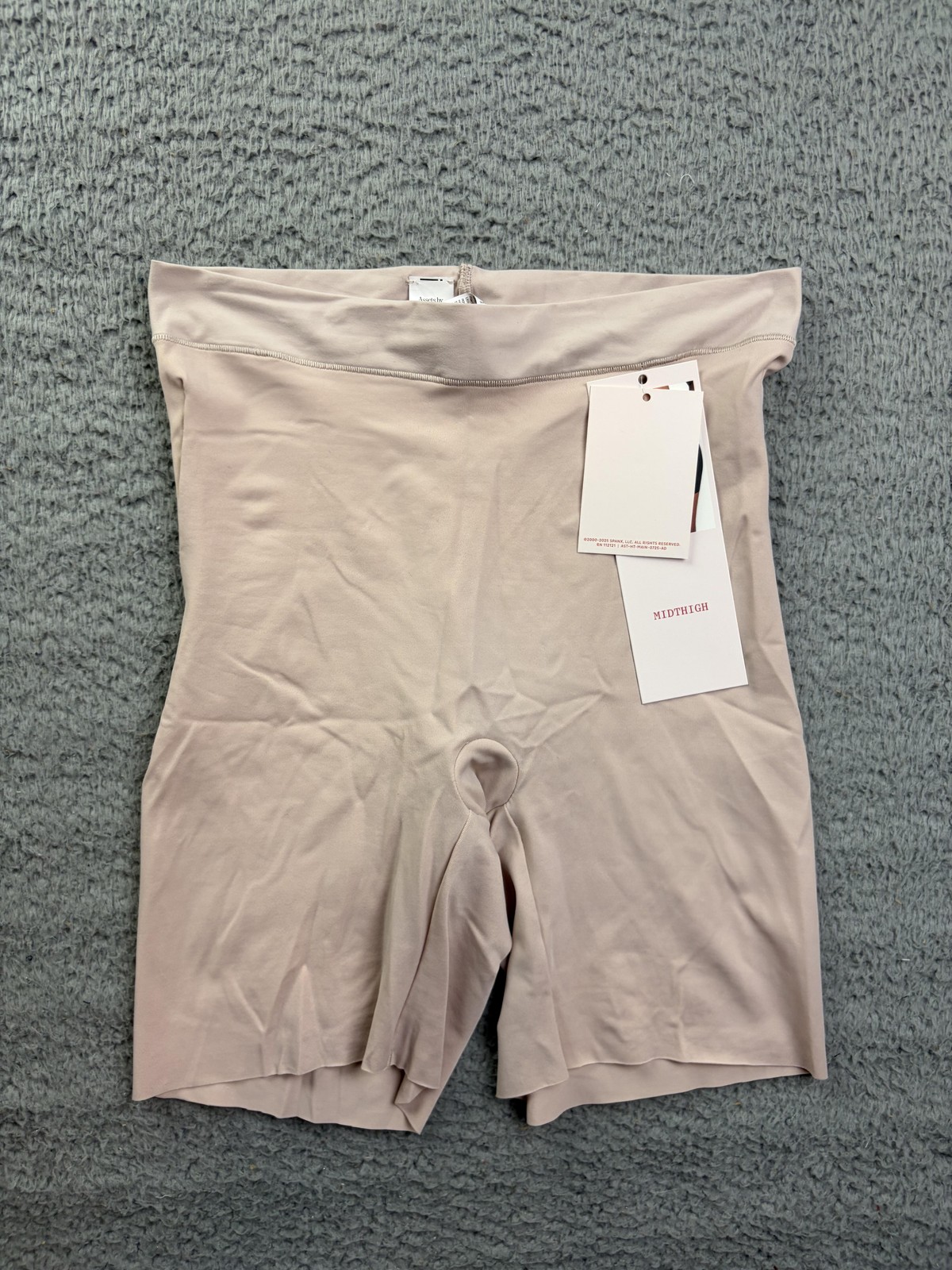 Assets By Spanx Shapewear Shorts Womens Medium Beige Mid Thigh Smoothing