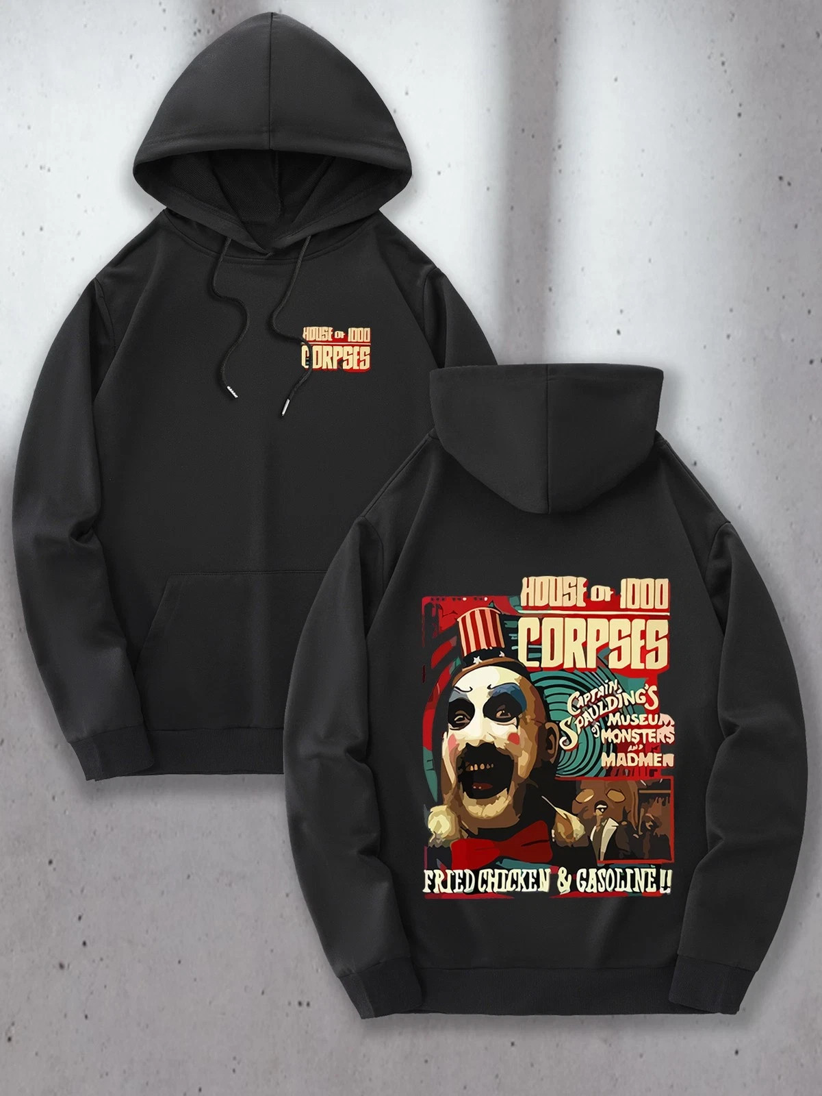 Men’S Green Horror Movie Graphic Hoodie – House of 1000 Corpses Design with Zomb