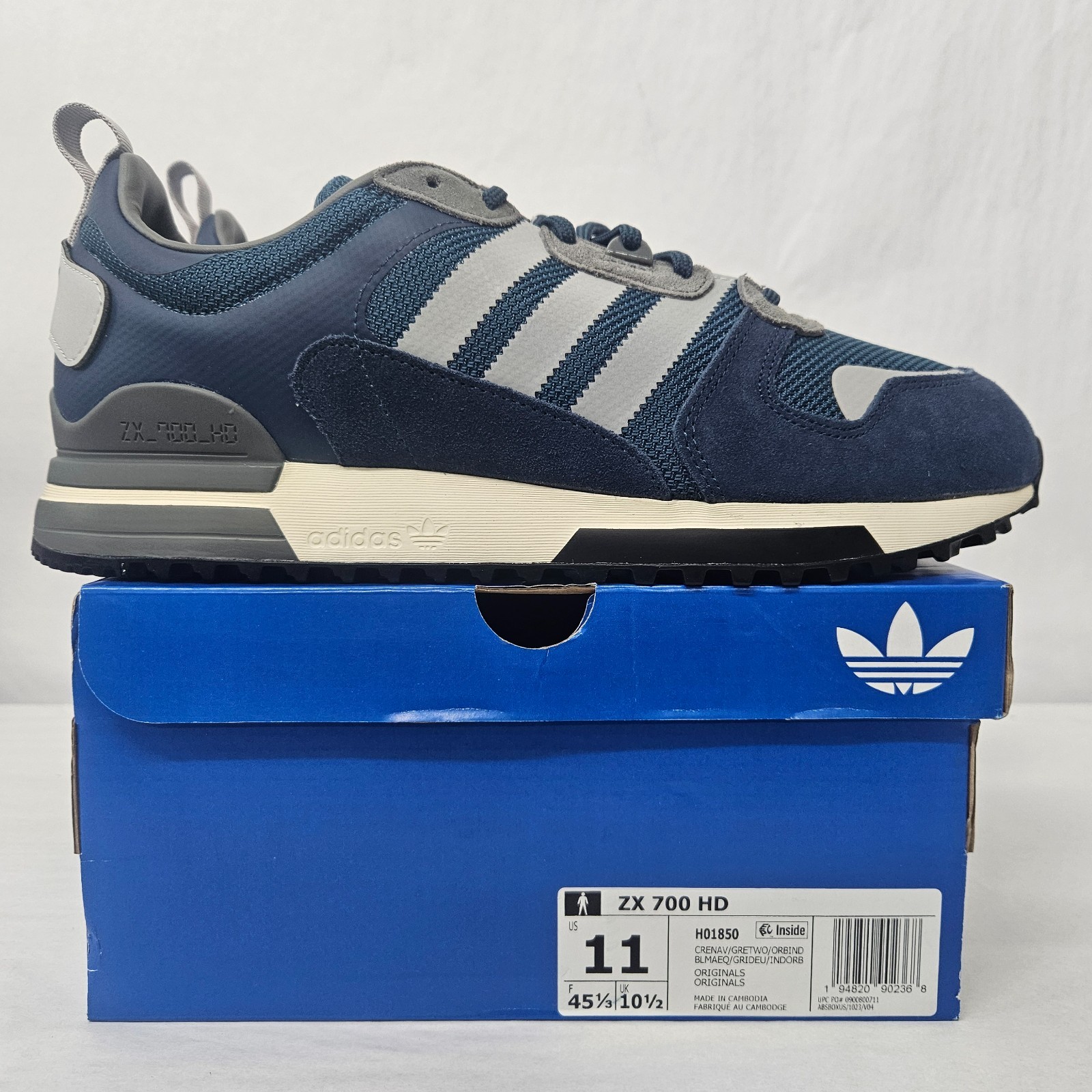 Adidas ZX 700 HD Retro Sneakers H01850 Crew Navy Grey Blue Men’s Size 11