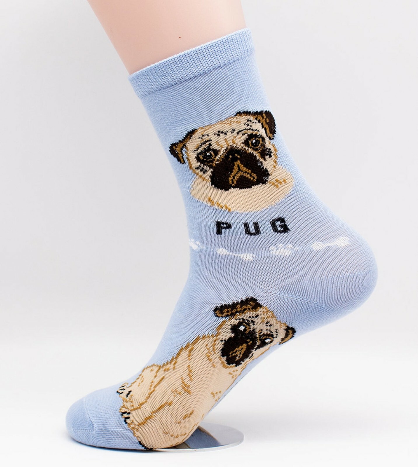 Pug Lapdog Wrinkled Toy Dog Breed Women’s Foozys Puppy Cute Dogs 2 Pairs Socks