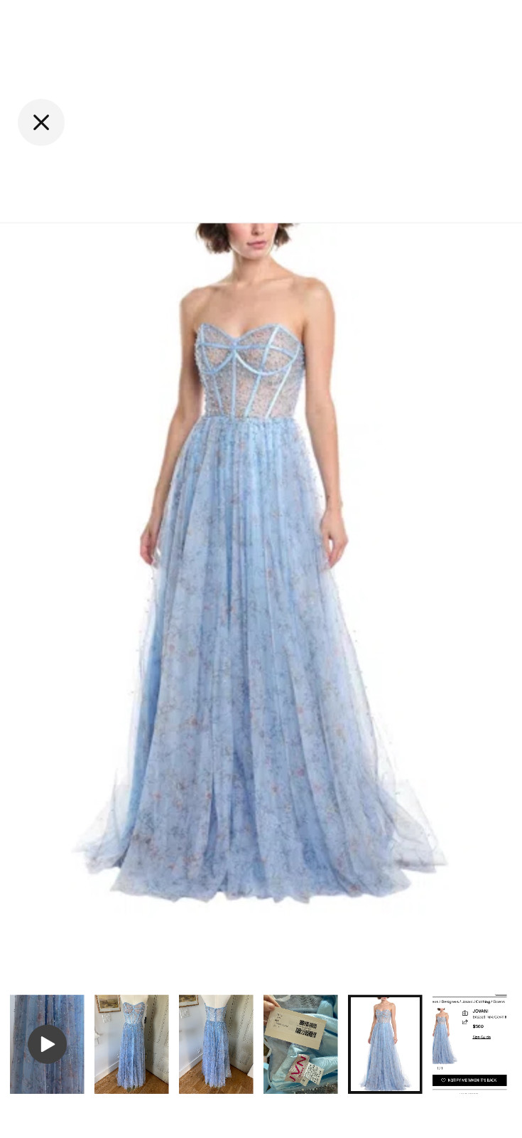 jovani size 4 jvn nwt strapless gown
