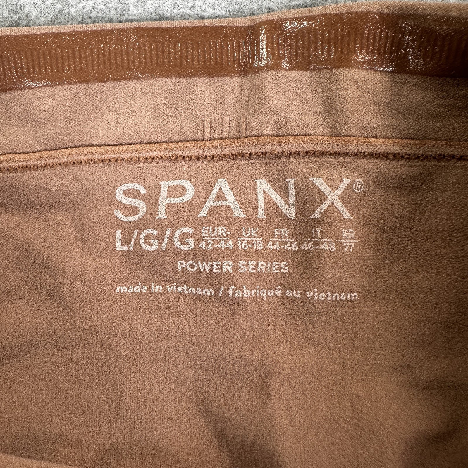 Spanx Shapewear Shorts Womens Large Brown Power Series High Waist Slimming
