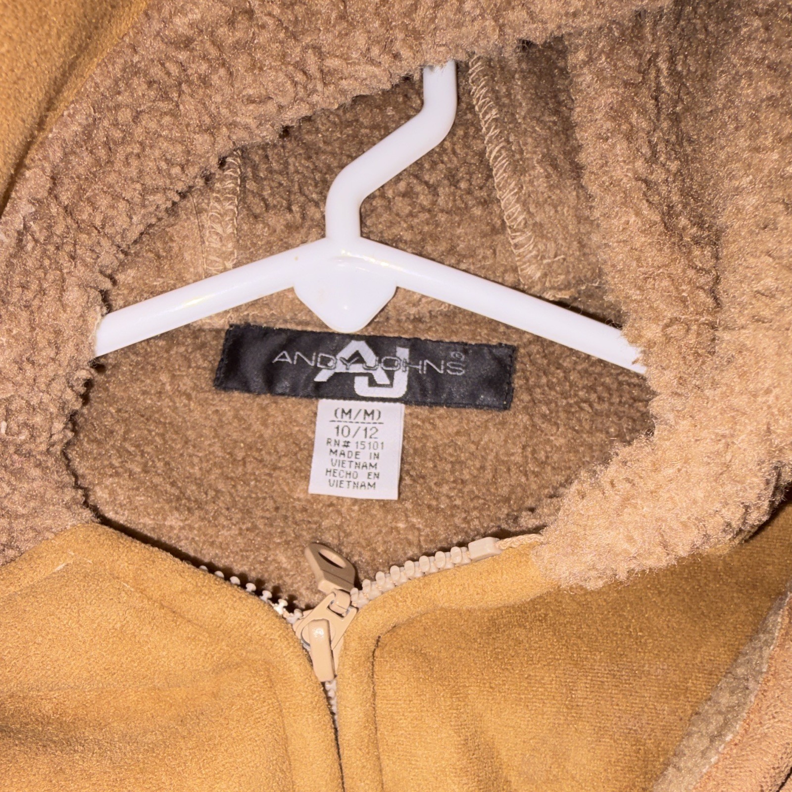Andrew Johns youth Tan Full Zip Lined Jacket Long Sleeve Size M 10/12 set of 3