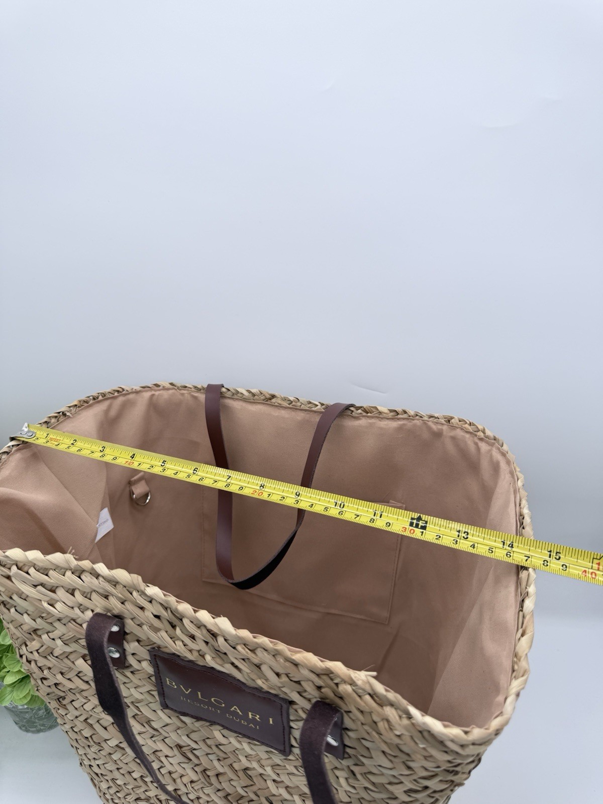 Bvlgari Resort Dubai Wicker Straw Beach Summer Tote Bag Big Size