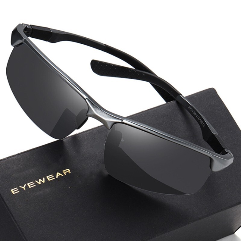 Aluminum Polarized Photochromic Sunglasses Men Chameleon Driving Sports Glasses