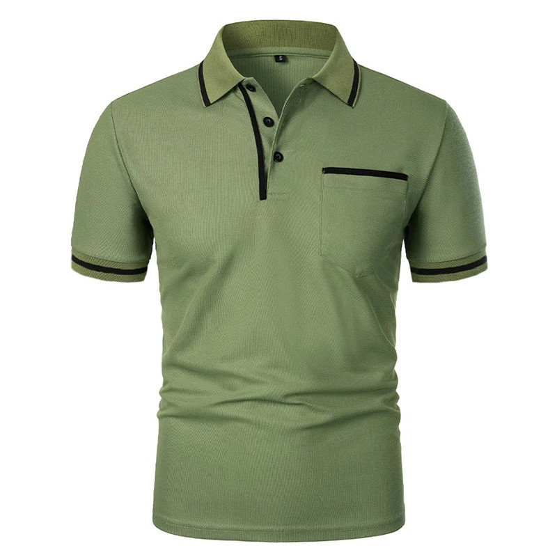 New Men’s Short Sleeve Polo Shirts Solid Color Casual T-shirt Summer Trendy