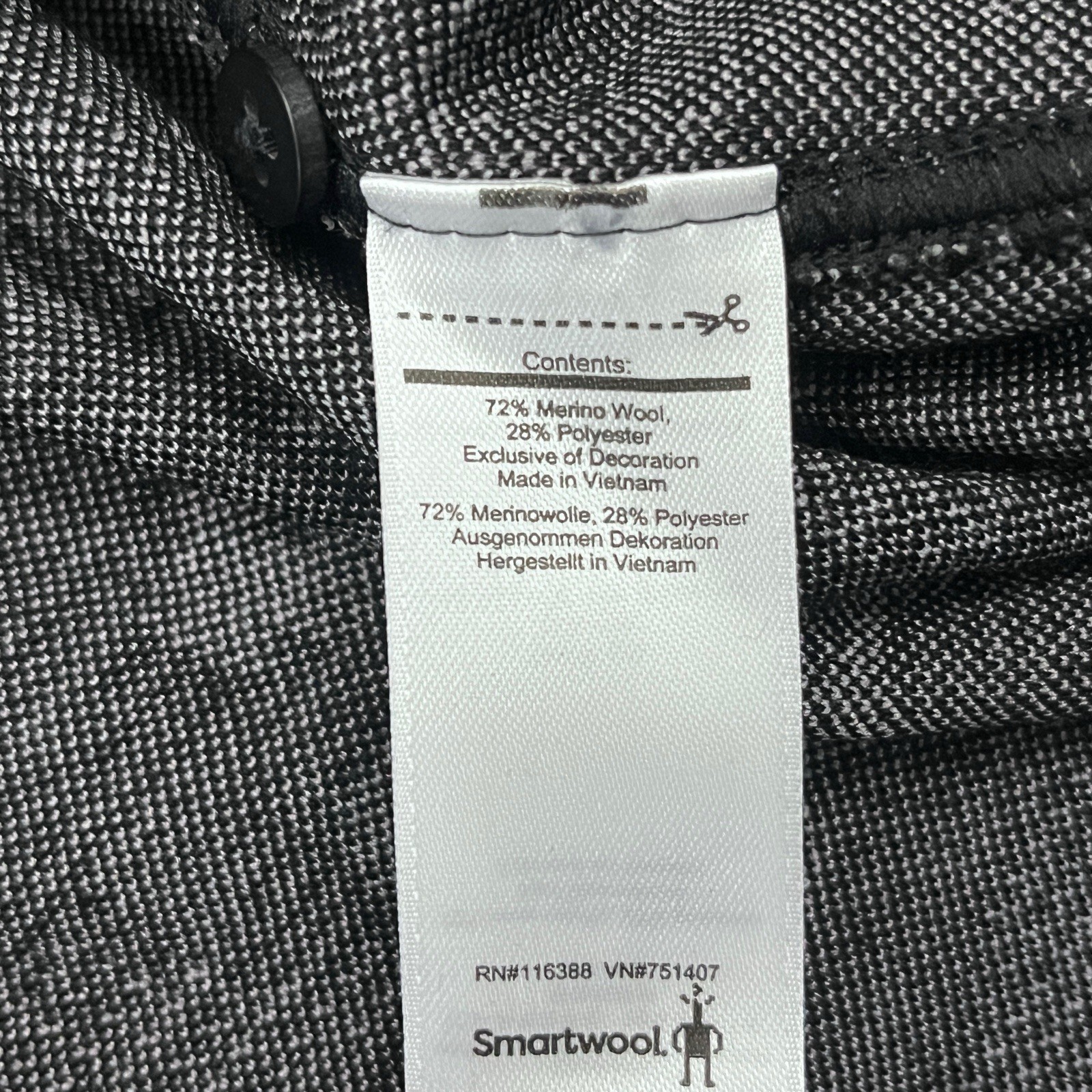Smartwool Men’s 2XL Merino Wool Blend Black/Gray Camo Pockets Woven Button-Up
