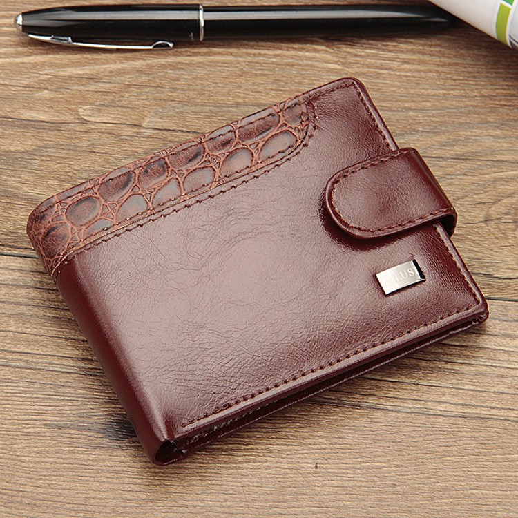Men’s Leather Bifold Wallet ID Credit Card Holder Money Coin Purse With Hasp US