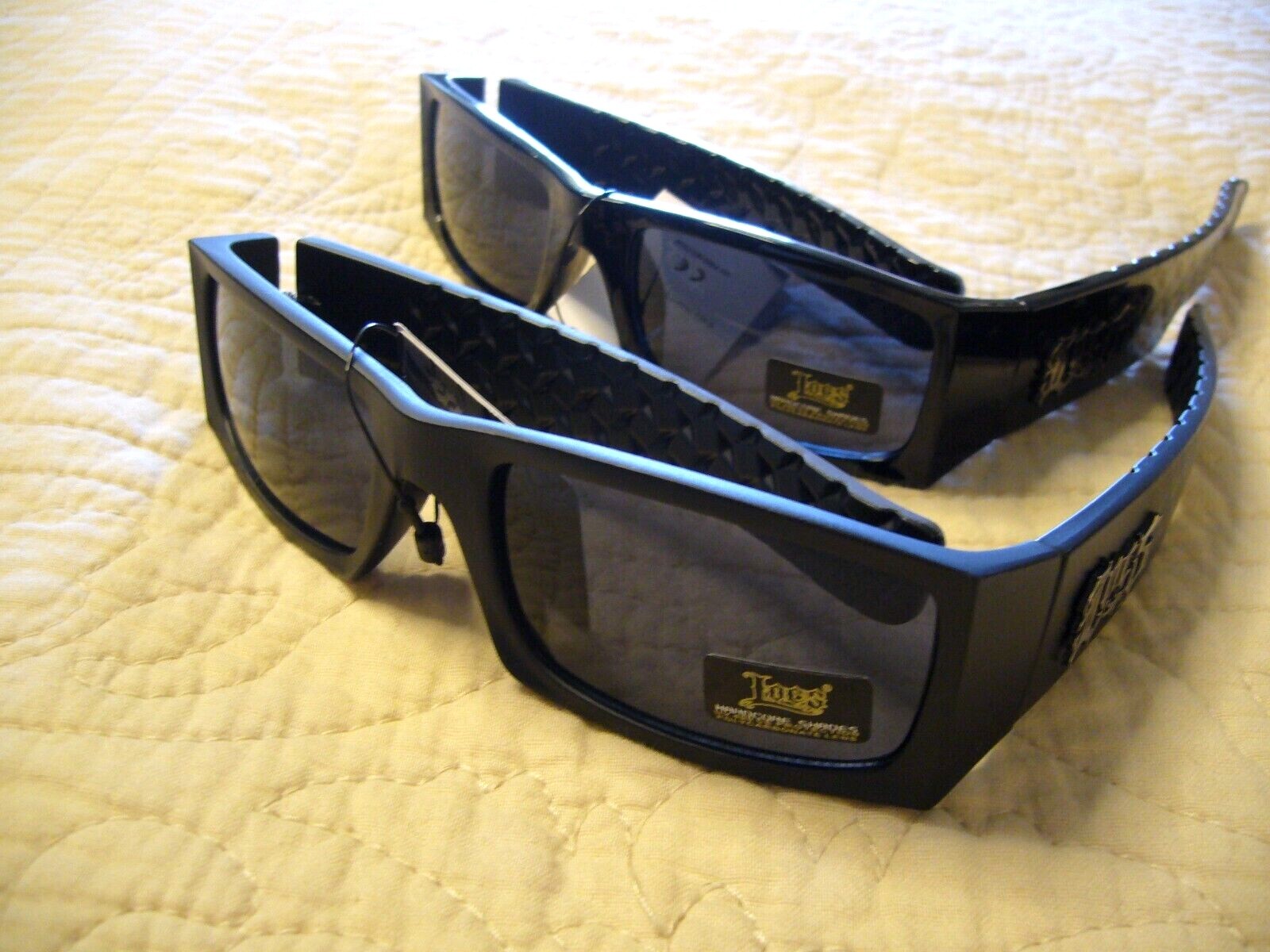 Men’s Sunglasses LOCS Women’s Gangster Diamond Plate Look Biker Shades 91167
