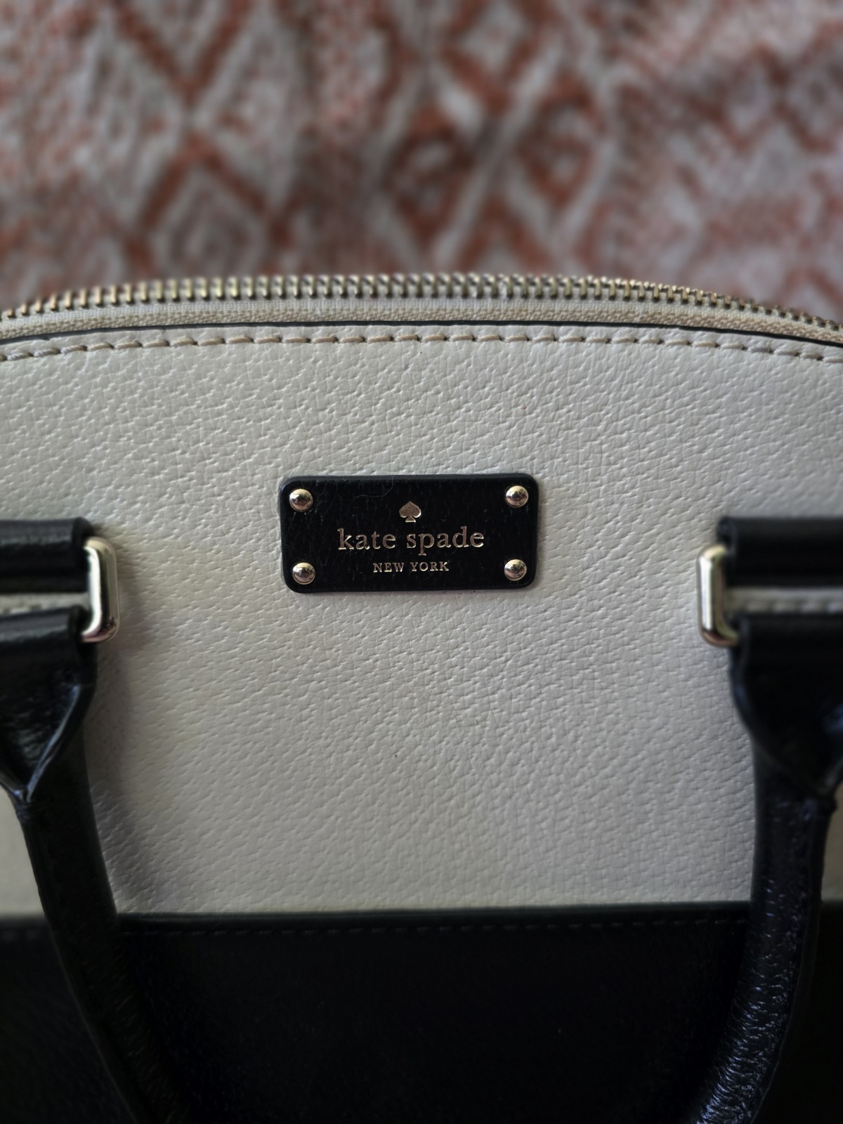 Kate Spade Black and White purse Grove Street Carli satchel crossbody