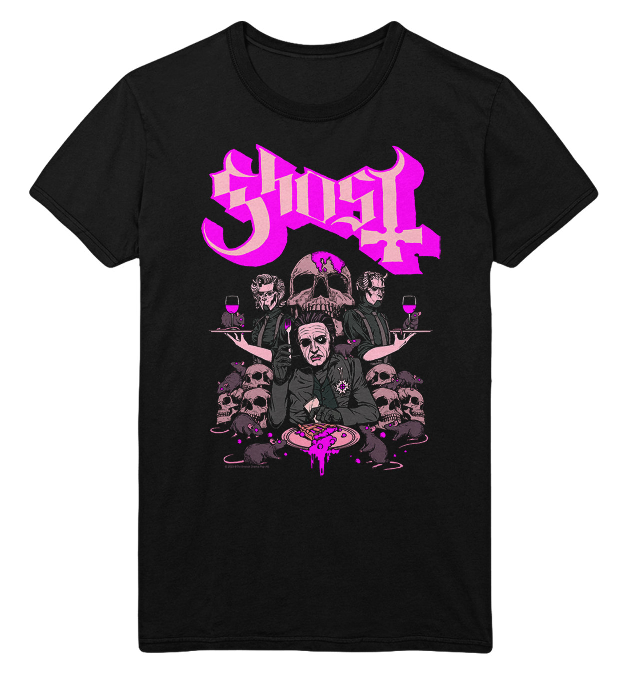 Stakes Ghost What’s for Dinner Jumbo Print T-Shirt T-Shirt Black New