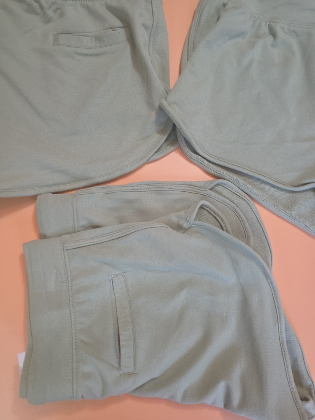 Ambiance Clash Bouclé Women’s Shorts Size Large Sage Green Drawstring Casual Lou