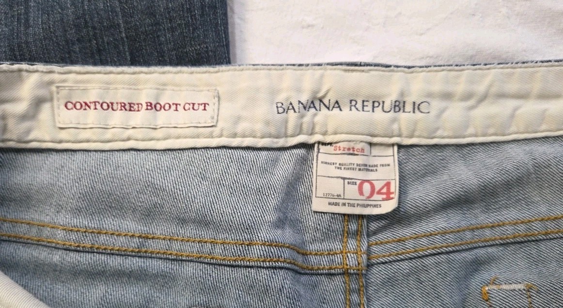 Banana Republic Womens Size 4 Contoured Boot Cut Stretch 32×30 Low Rise Jeans