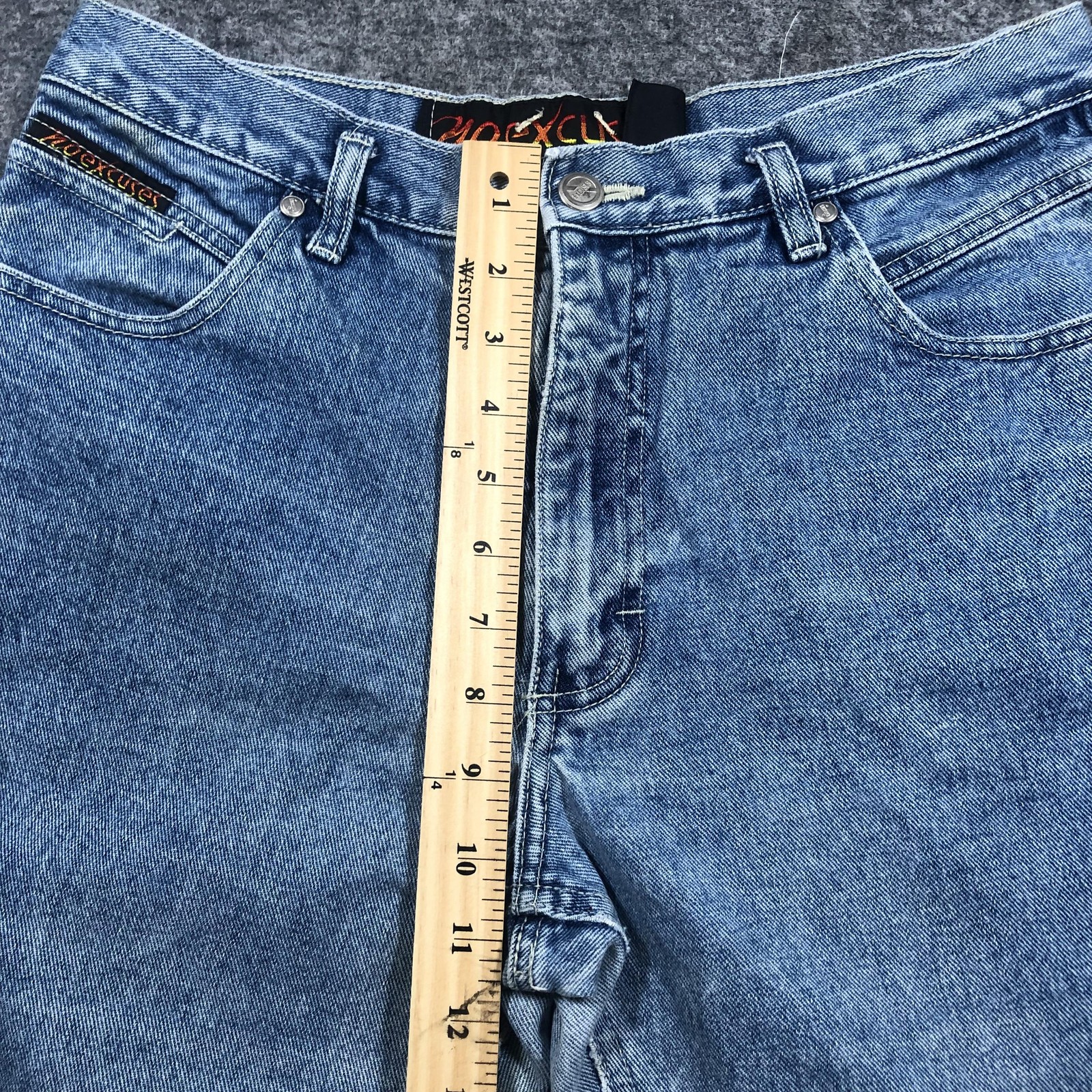Vintage No Excuses Flare Jeans Juniors 11/12 Blue Light Wash High Rise Denim Y2K