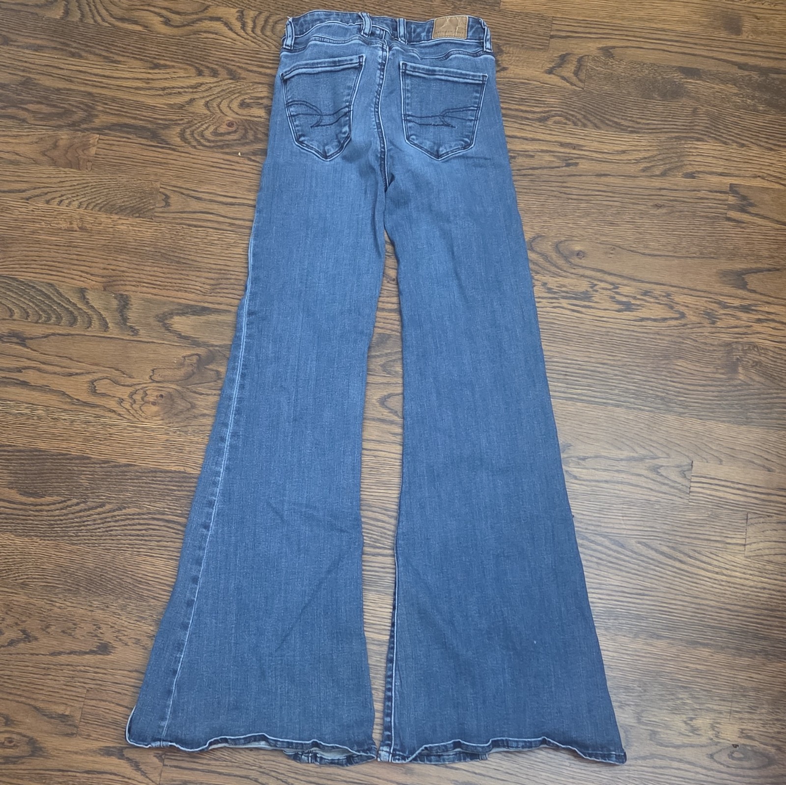 American Eagle Outfitters Next Level Stretch High Rise Flare Jeans 00 Blue