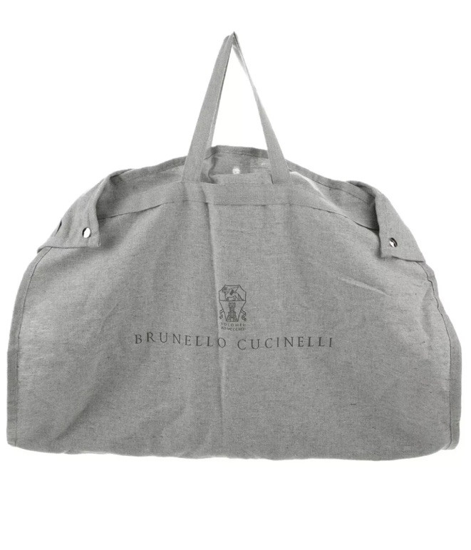 NEW BRUNELLO CUCINELLI 100% COTTON GRAY LOGO GARMENT BAG 60 x 120CM