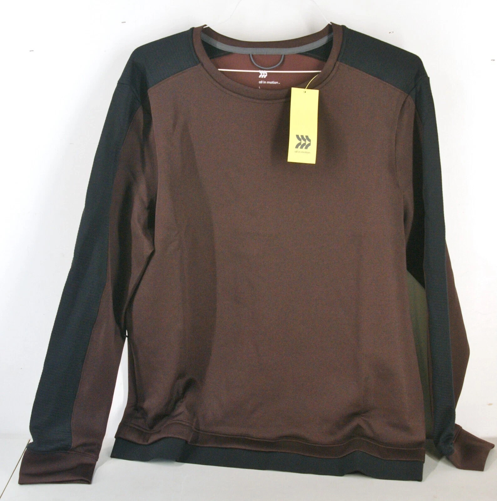 Men’s Long Sleeve Pullover L Purple Polyester Spandex All In Motion Casual