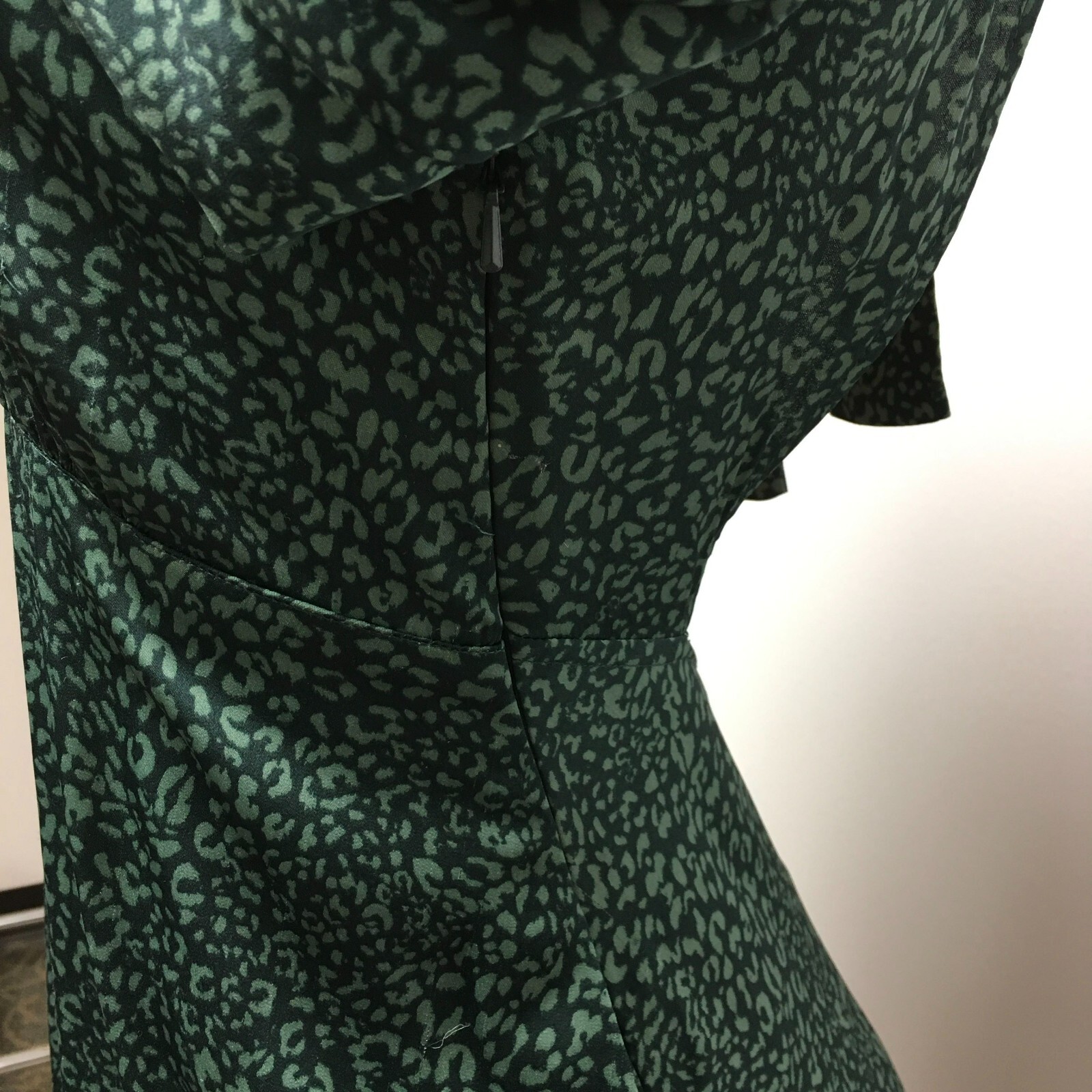 Free People Womens Green Loveless Printed Backless Mock Neck A-Line Midi Dress 2