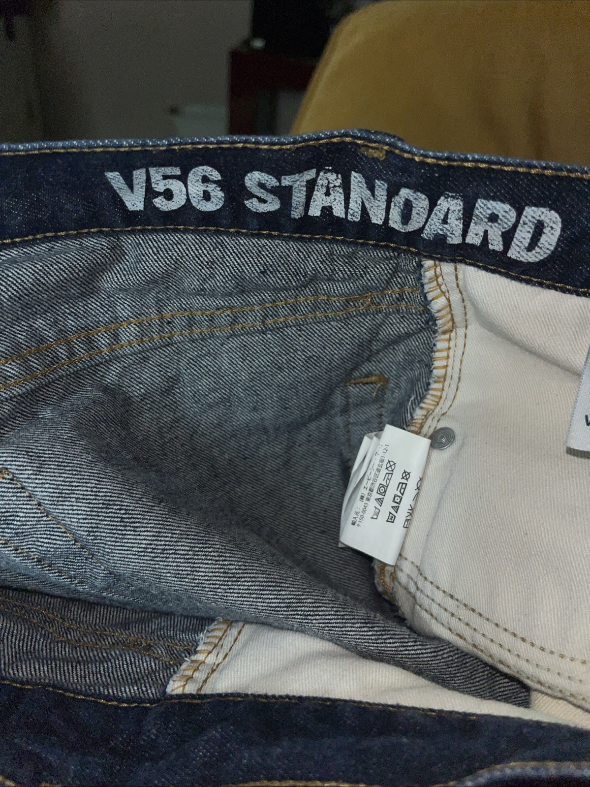 MENS OFF THE WALL V56 STANDARD SLIM FIT DENIM RAW INDIGO JEANS SIZE 32X32