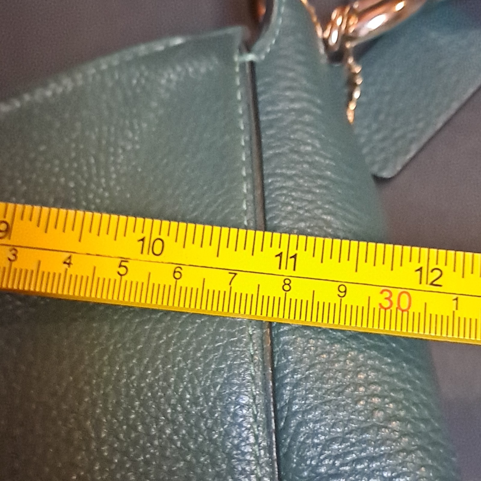 Coach Green Pebbled Small Crescent Shoulder Bag Zip, Gold Hardware, Strap