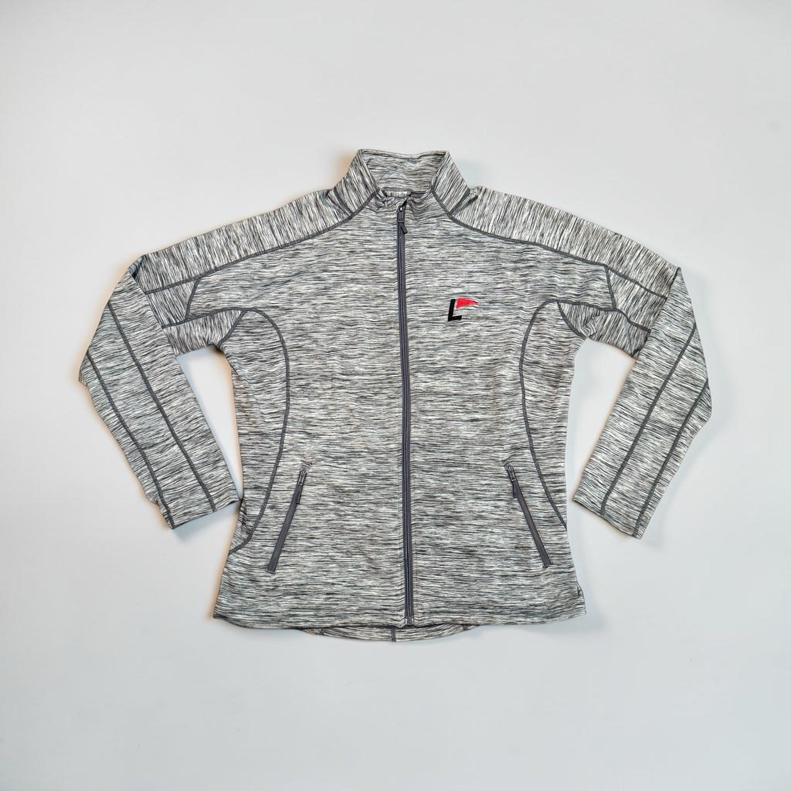 Levelwear Full Zip Jacket Women’s XL Gray Space Dye Stretch Sports Active