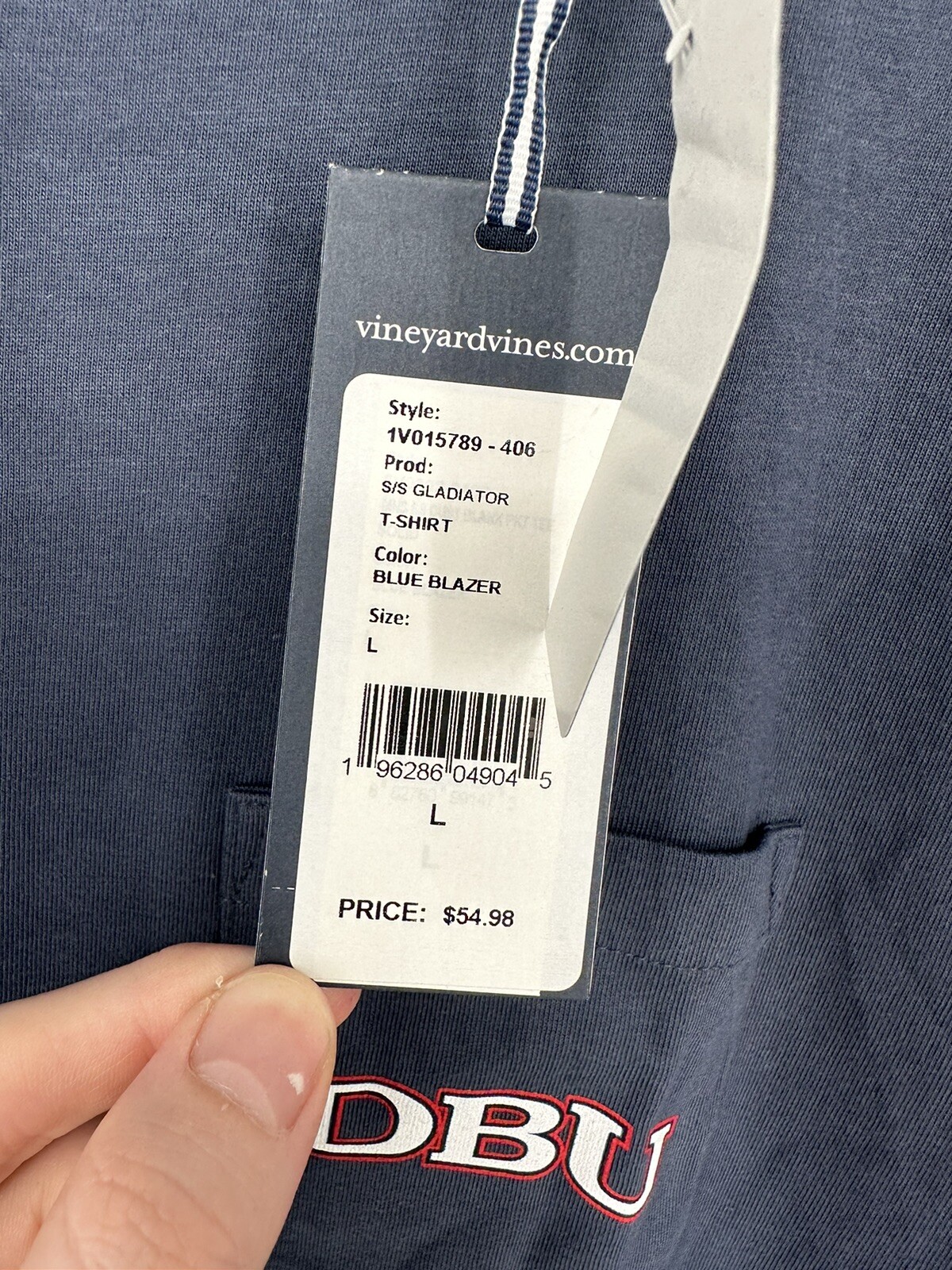NEW Vineyard Vines Men’s Pocket T-Shirt Short Sleeve Blue Size Large (12/17)