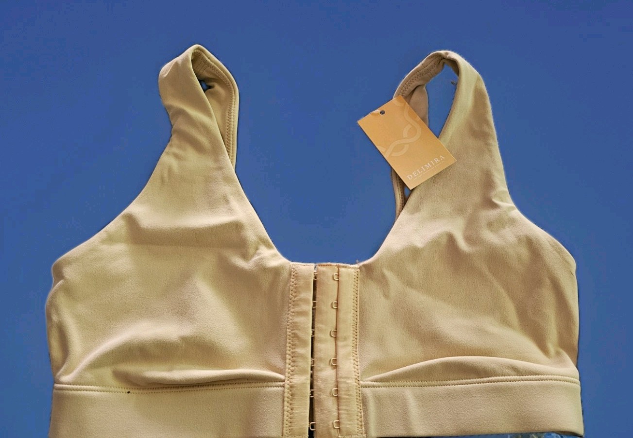 NWT Pair of Front Closure Unlined Bras / White Beige Fits 34-36 B