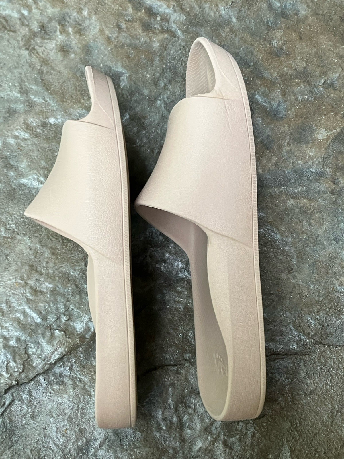 Archies Slide Sandals Womens 8 Tan Nude Comfort Slip On Orthotic Arch Pool Beach