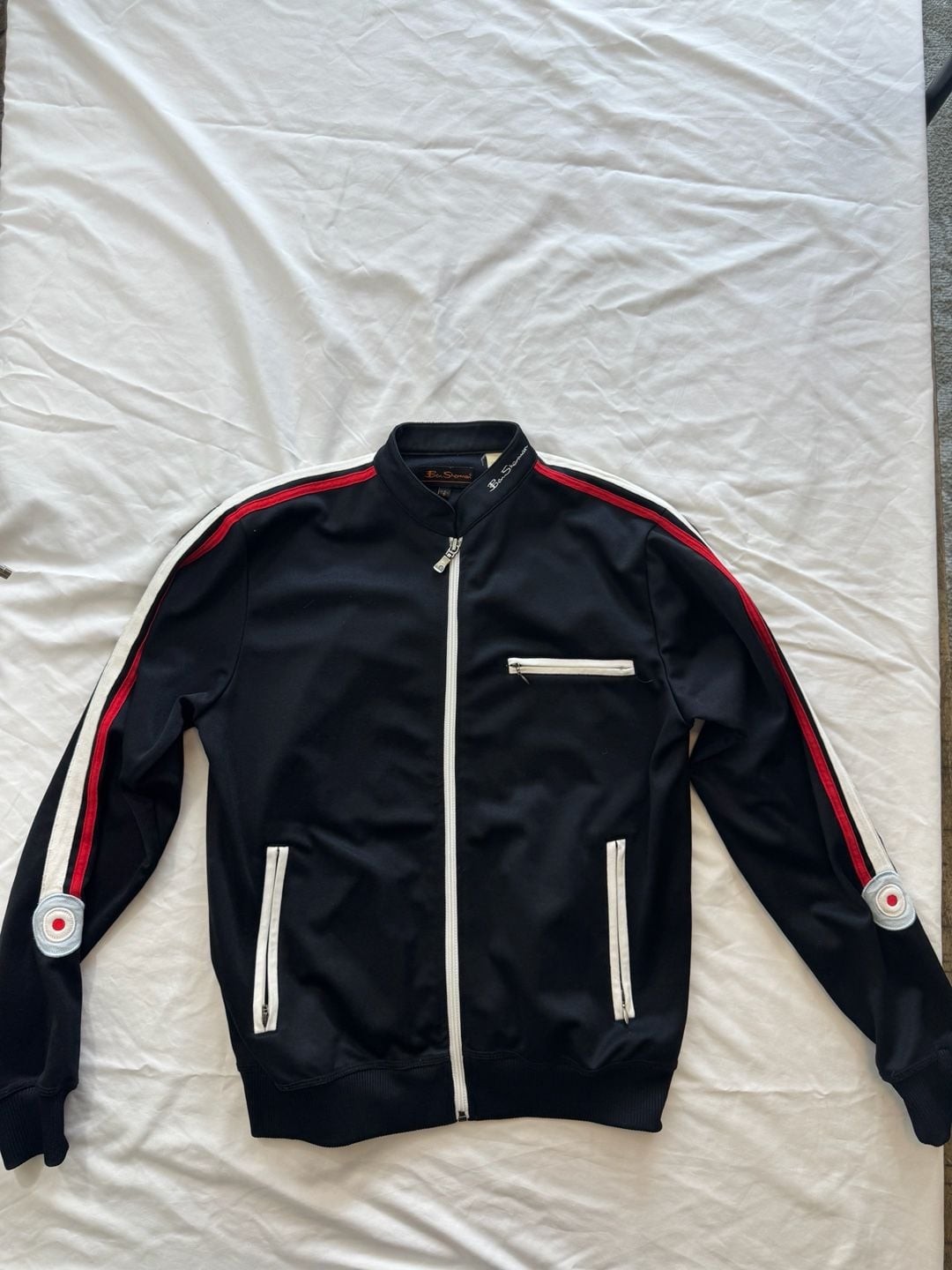 Ben Sherman Mod Target Full-Zip Track Jacket with Sleeve Stripes