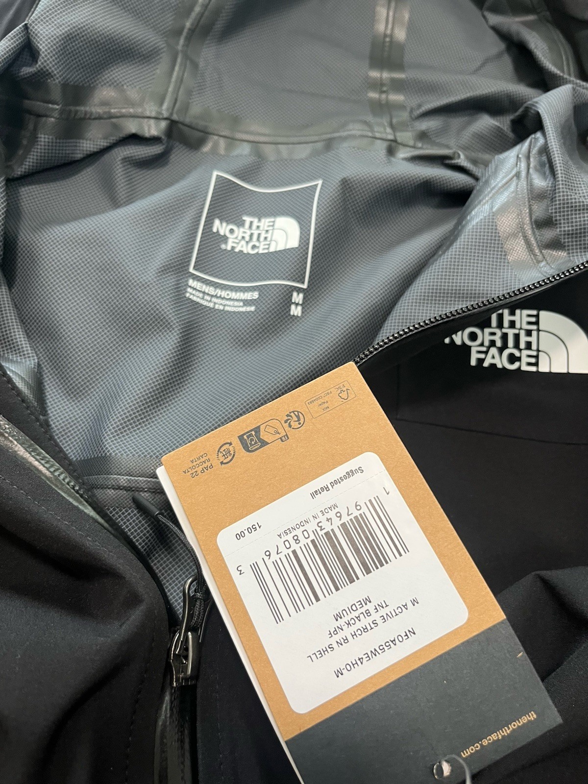 The North Face Men’s Active Stretch Rain Shell Medium Waterproof Black NWT $150