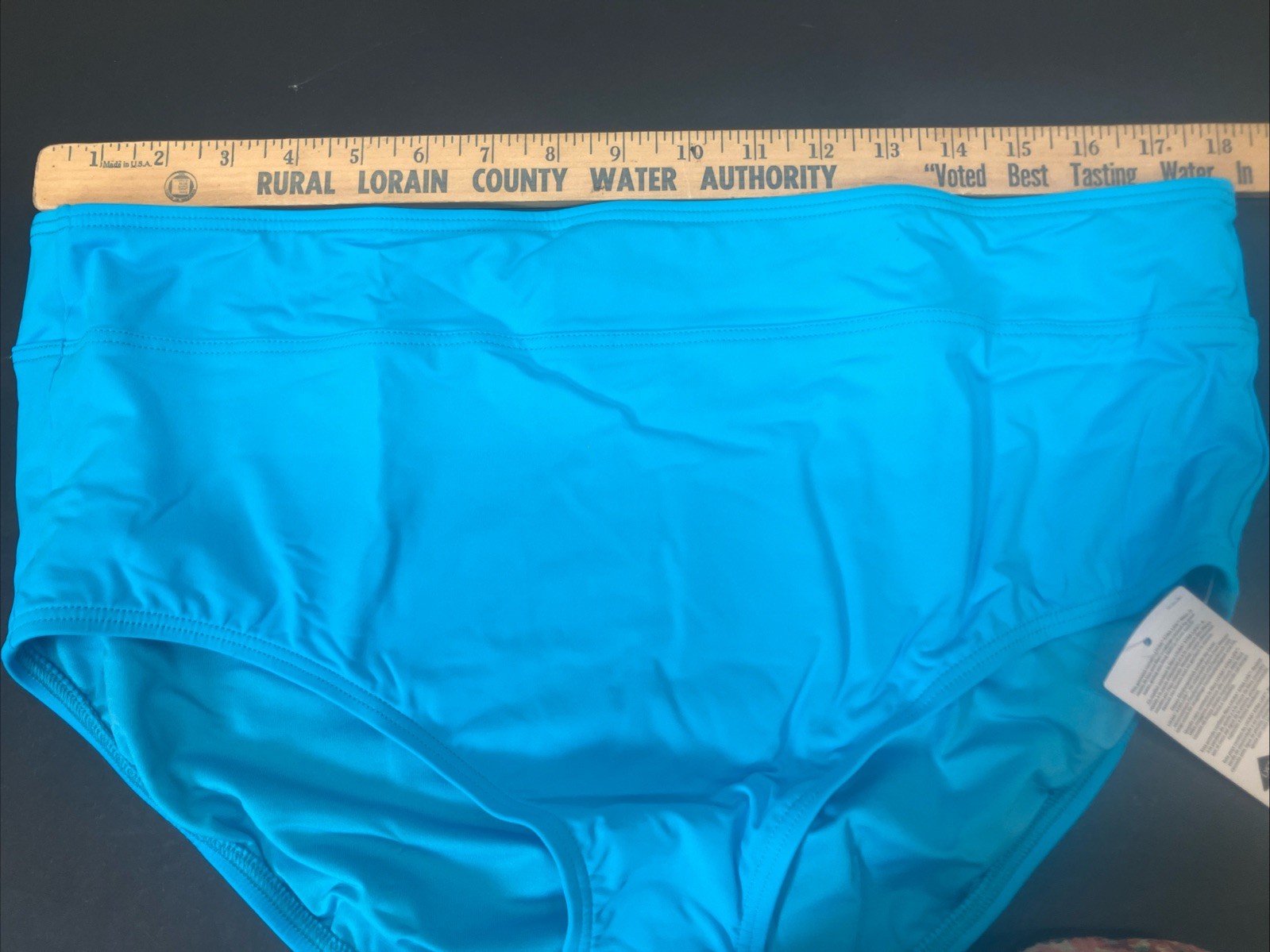 New Lands’ End Bikini Swim Bottoms Size 18 Turquoise High Waisted Blue Lands End