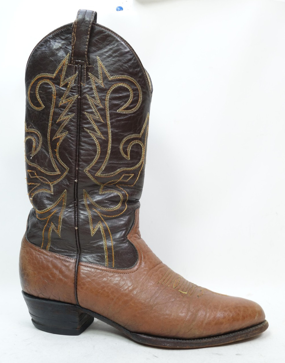 Sheplers Boots Mens Size 10 D Brown Bullhide Leather Western Cowboy