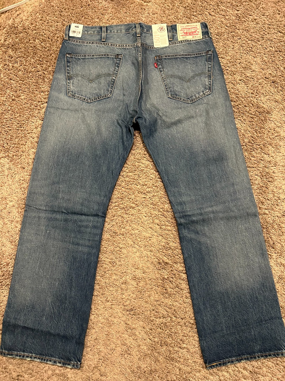Levi’s Premium 501 Original Fit Circular Jeans Blue Size 38X30 NWT RT$108 3632