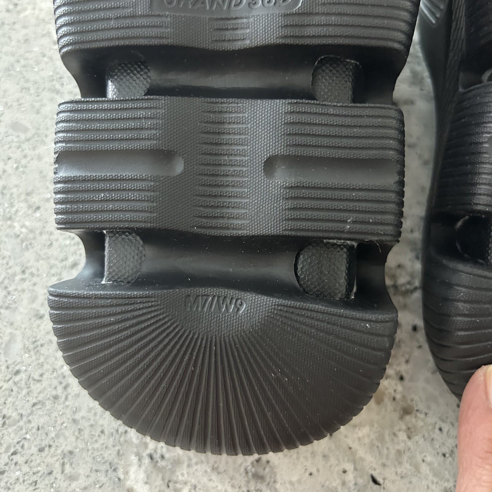 Cole Haan Zero Grand Slide Sandals Black Logo Embossed W9, M7