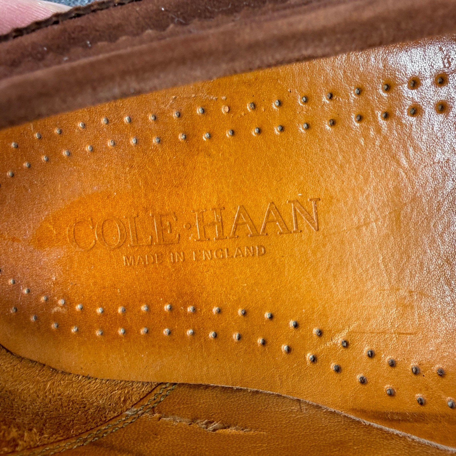 Cole Haan Bench Made England Loafers Mens 10 D Brown Suede Tassel Wingtip VTG