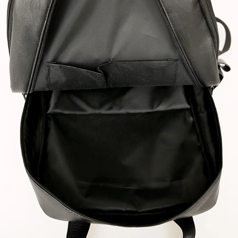 Leather Backpack for Teenage Boys Men Casual Daily School Travel Shoulder Bag