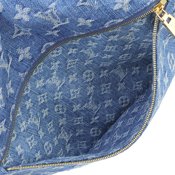 AUTH LOUIS VUITTON BODY BAG HIGH RISE LV REMIX LEATHER BLUE DENIM W36XH15XD7CM