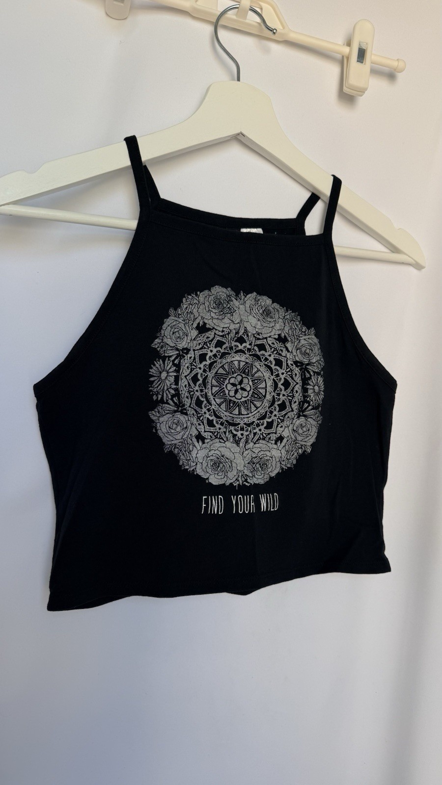 H&M Black 90s Style Cropped Tank top