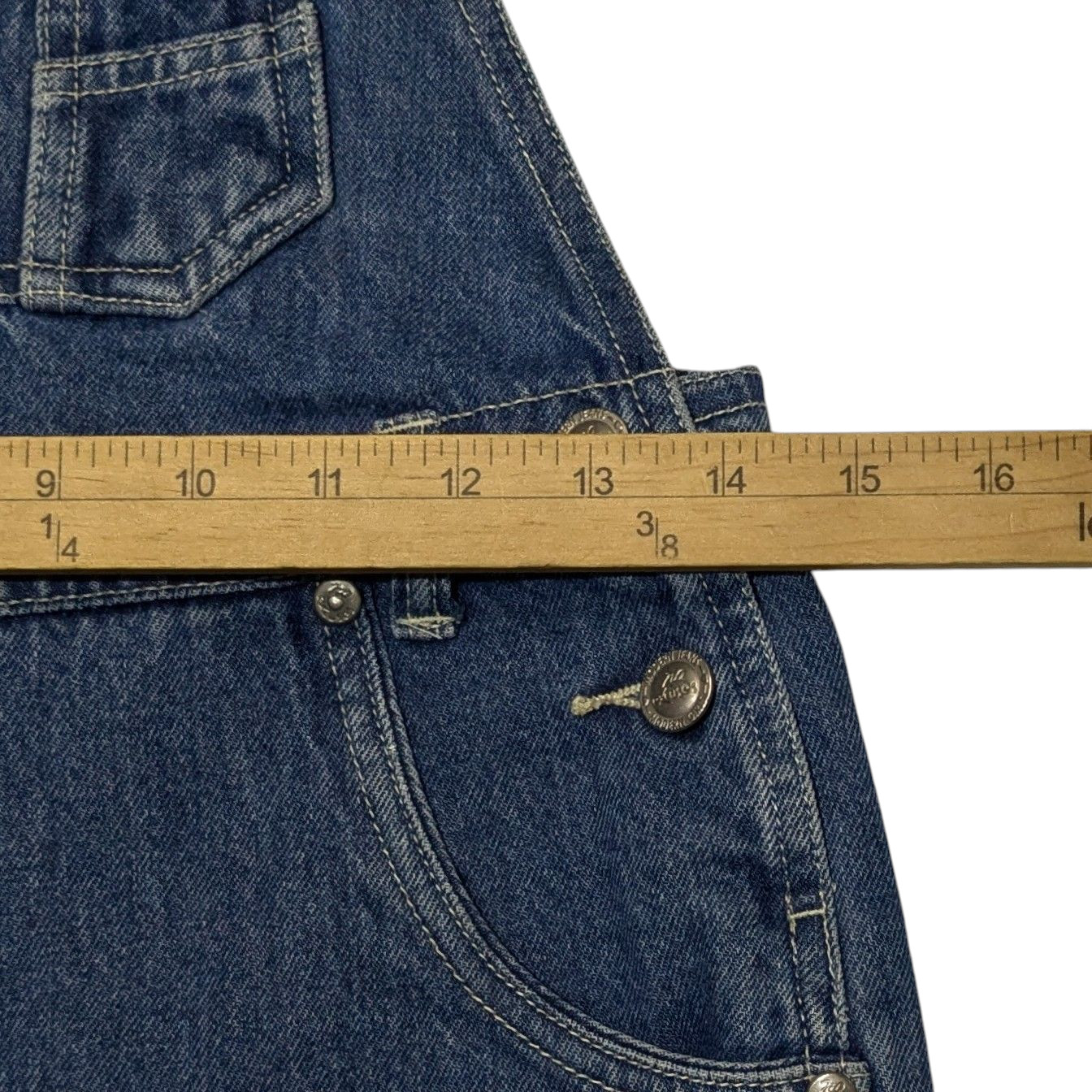 Vintage 90s No Excuses Denim Bib Overalls Shorts Shortalls Girls Large Butterfly