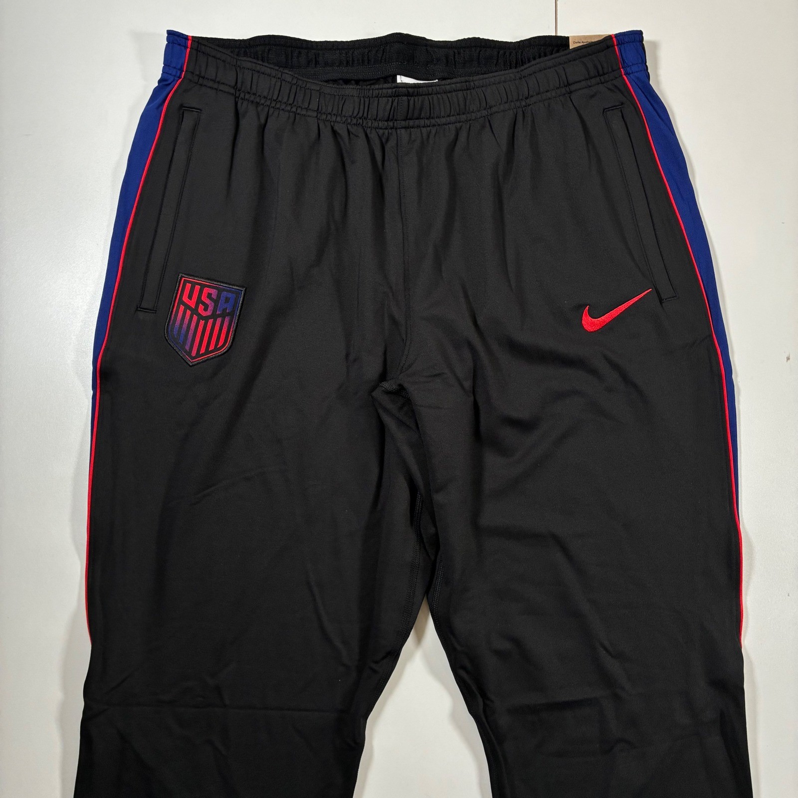 NEW Nike USMNT Strike Soccer Pants Large Slim Black Dri-FIT Jogger Sweatpants