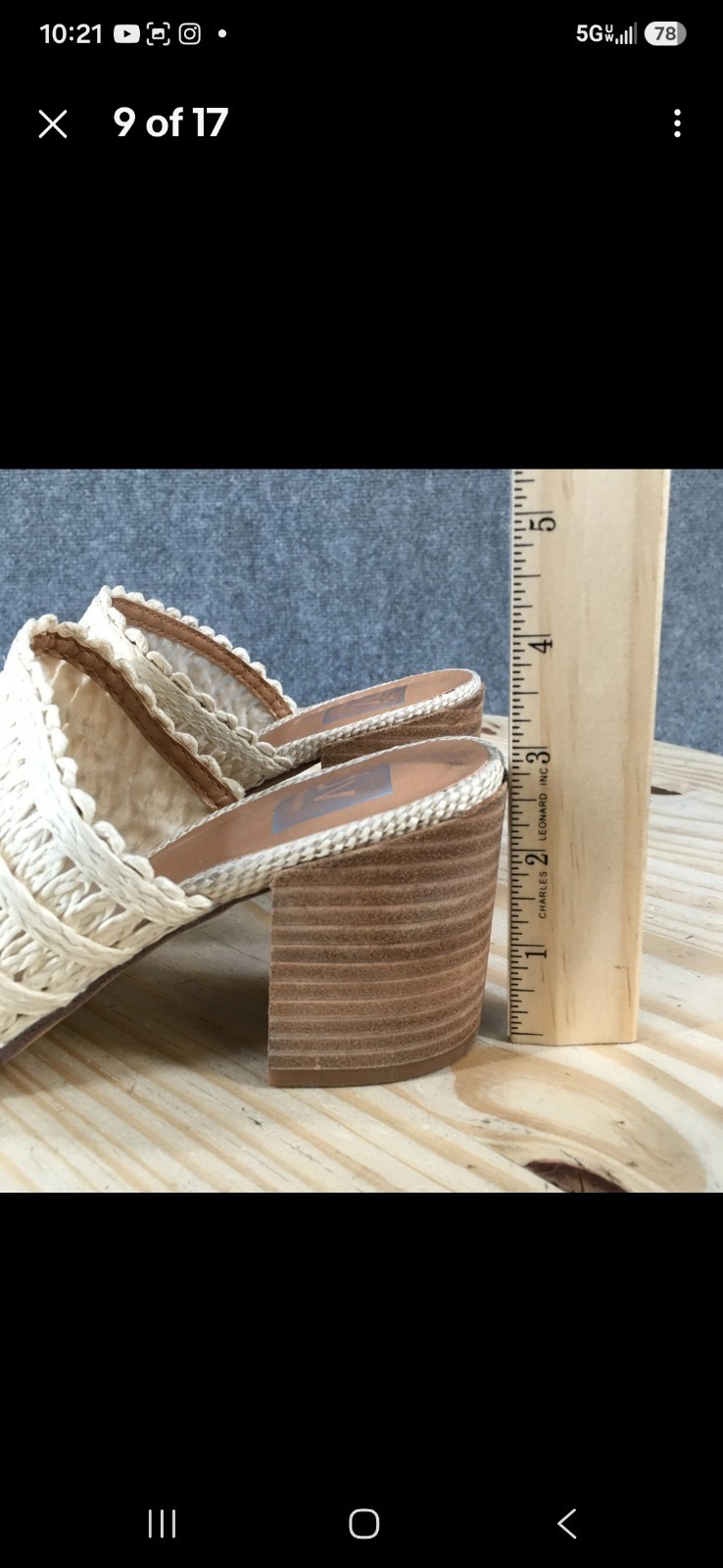 DV Dolce Vita Sandals Womens 9.5 Trav Woven Slip On Block Heeels Mule Beige