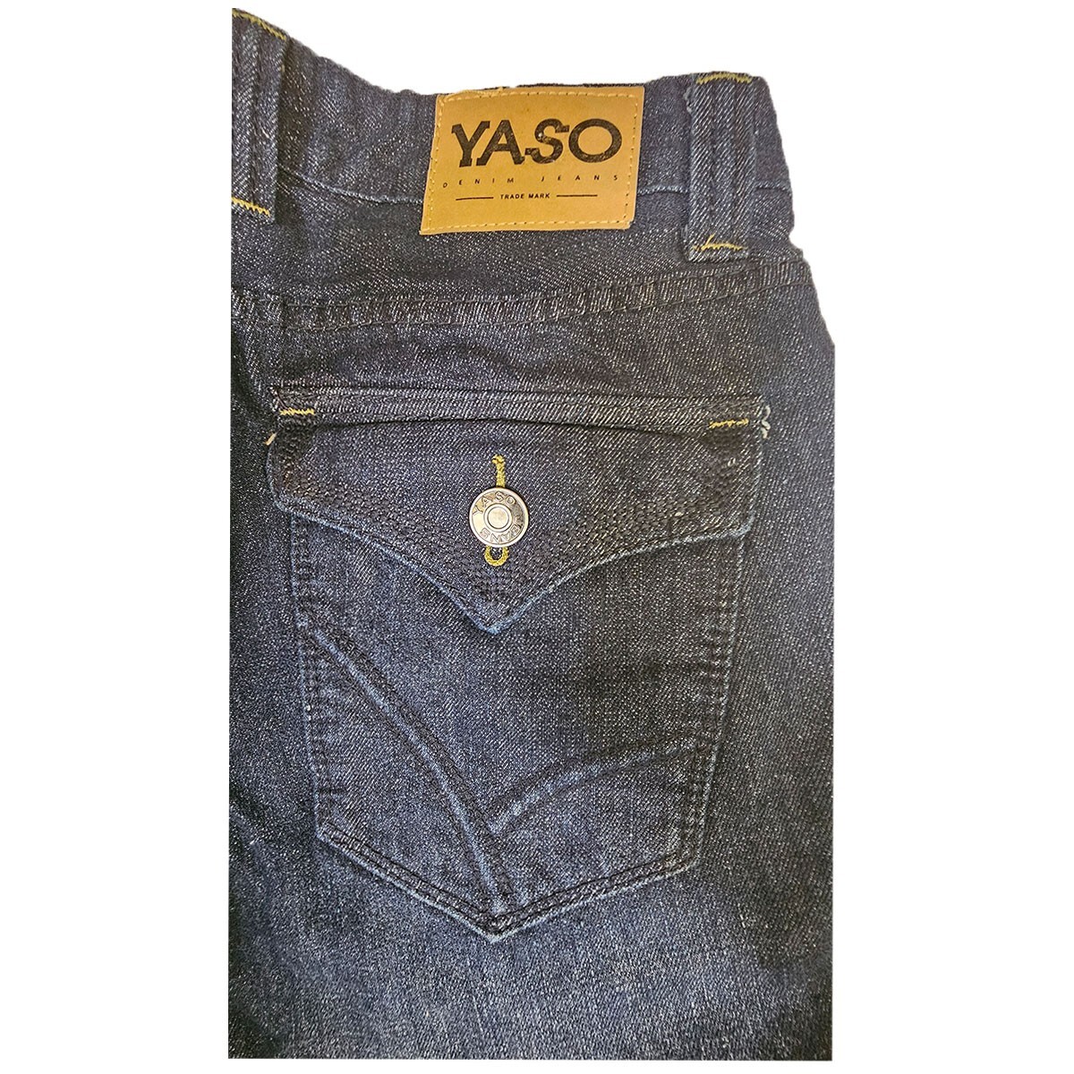 Yaso Men’s Dark Blue Classic Straight Leg Denim Jeans 30 32 34 36 X L33