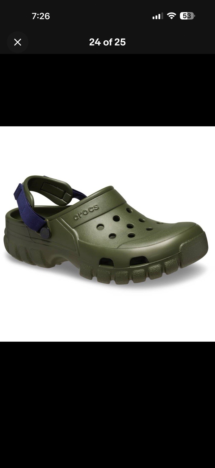 New Crocs Offroad Sport Clog Adjustable Heel Strap, Rugged Lug Sole Sz M9/wmn11