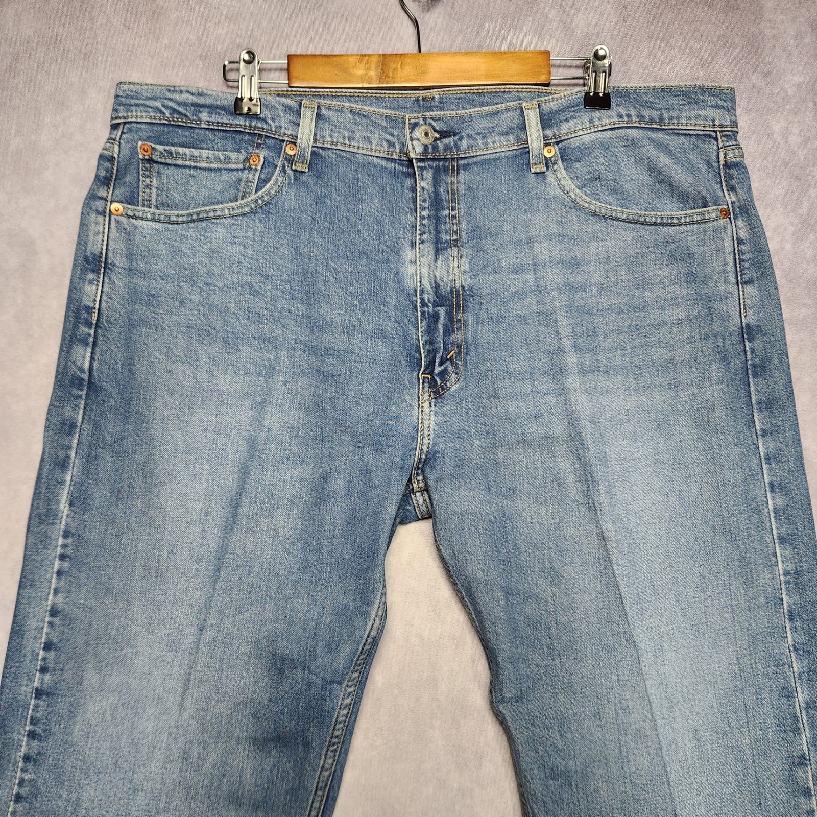 Levis 505 Regular Fit Straight Leg Jeans Mens 40×30 Medium Wash Blue Denim