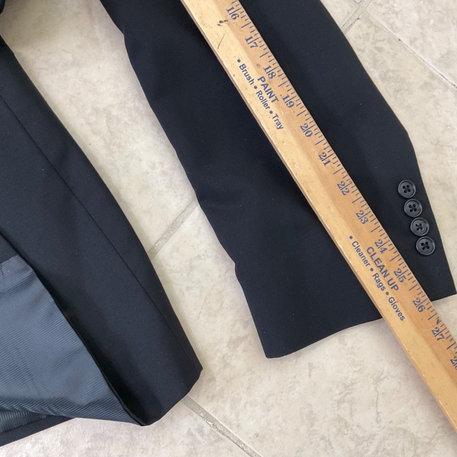 Gianco Polo Blazer Mens 48L Super 140s Wool Suit Jacket Only Black 3 Button
