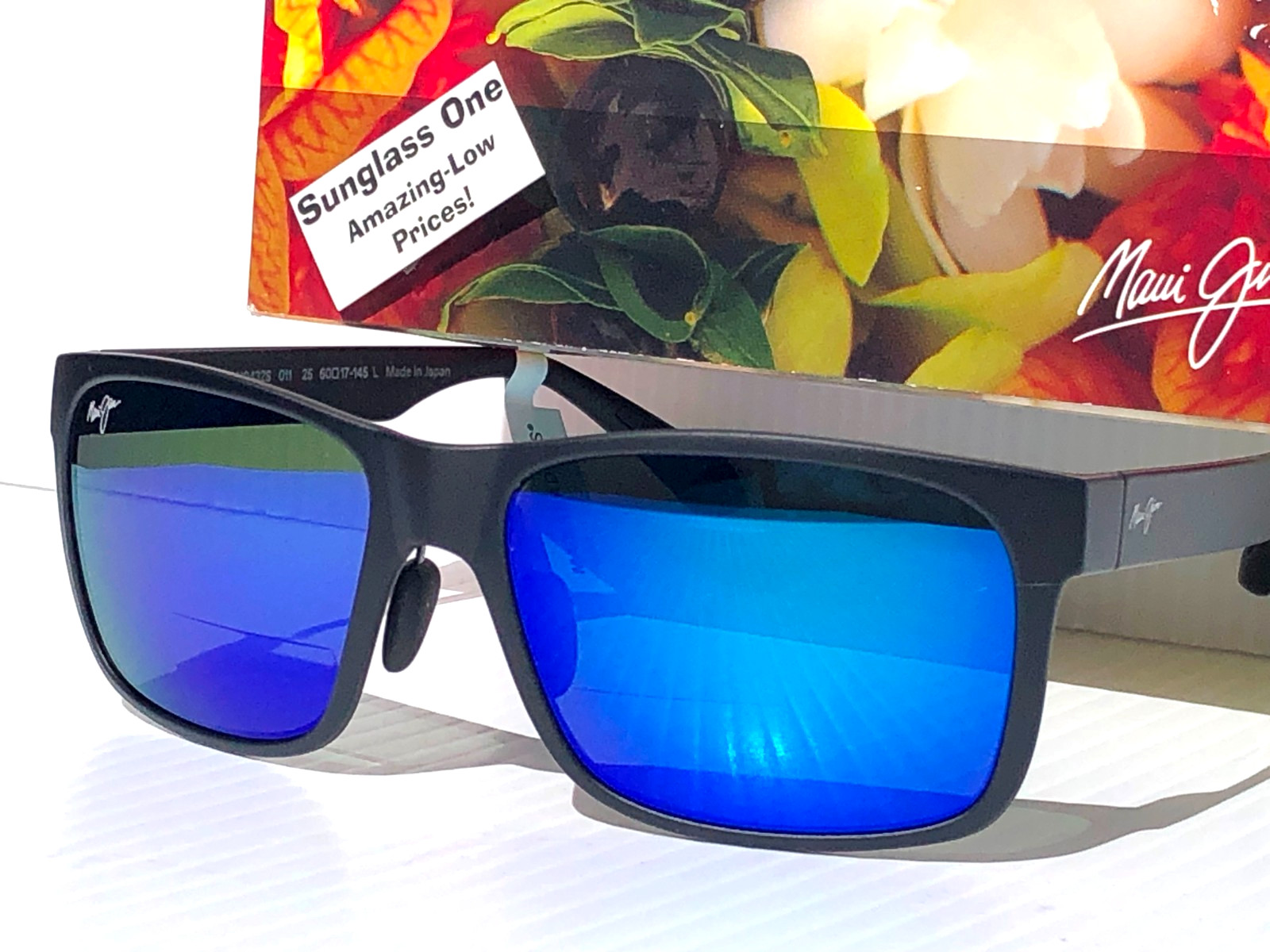 Maui Jim RED SANDS Matte Black POLARIZED Blue READERS +2.5 Sunglass B432-2M25