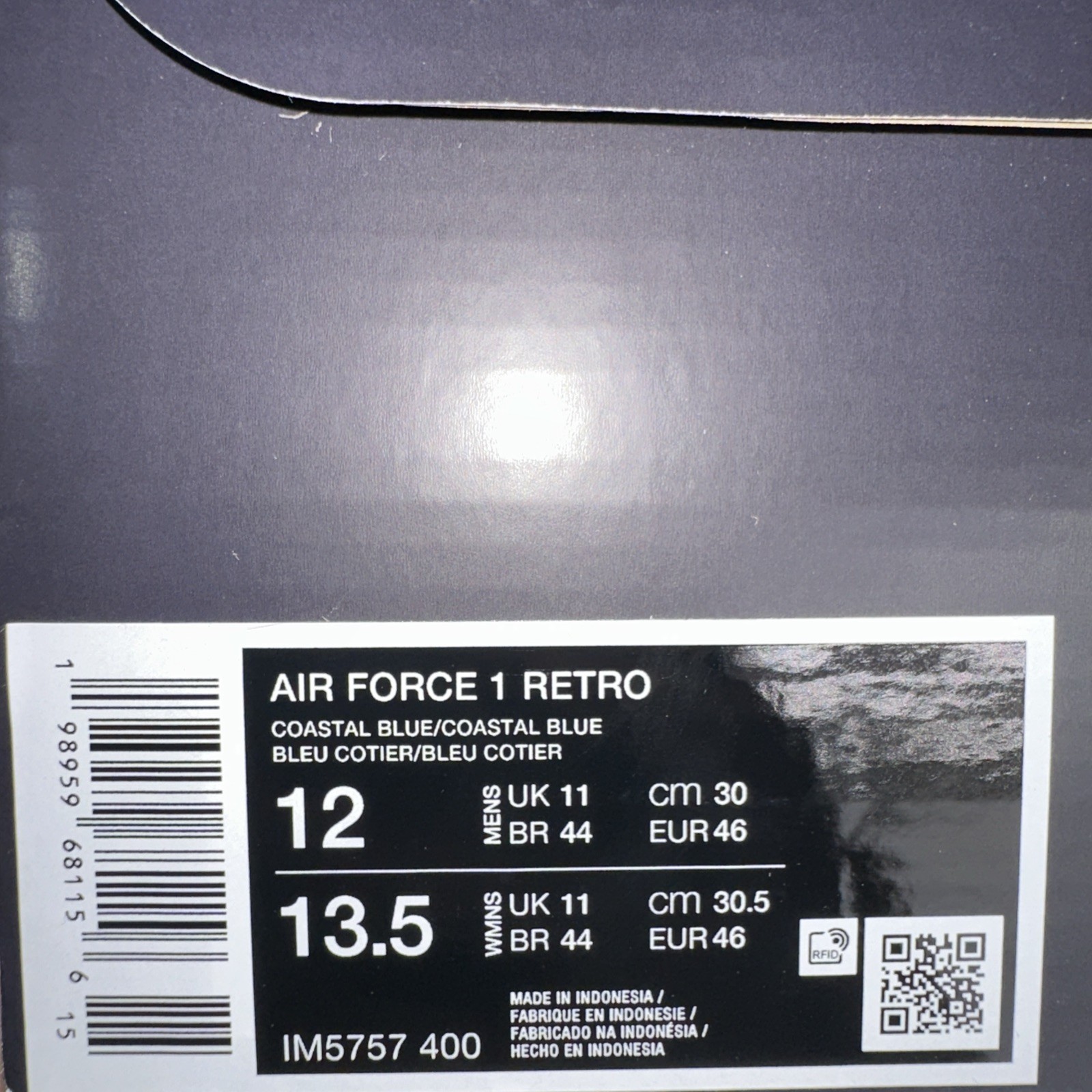 Nike Men’s Size 12 Air Force 1 Retro (IM5757 400) Blue Basketball Sneaker Sports