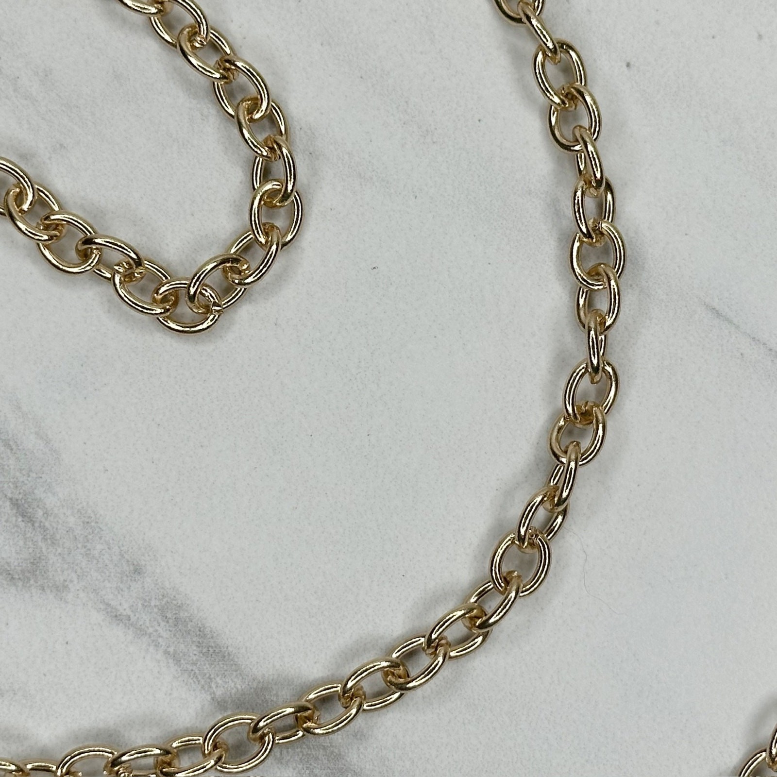 Gold Tone Chain Link Purse Handbag Replacement Strap 46.5″ Crossbody
