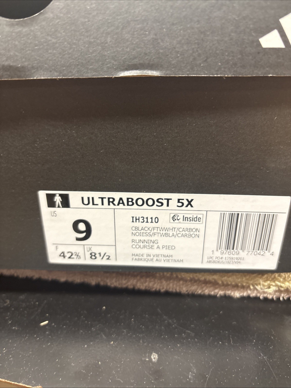 Adidas Ultraboost 5x Black White and Grey Size 9 Men’s Running Shoes