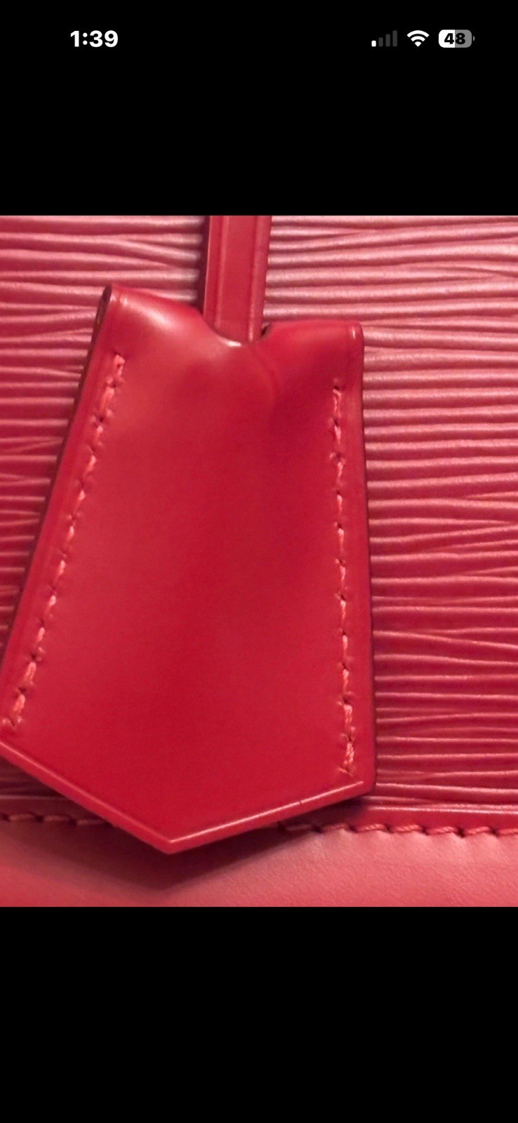 Louis Vuitton Red Satchel Top Handle Zip Silver Hardware Padlock Charm